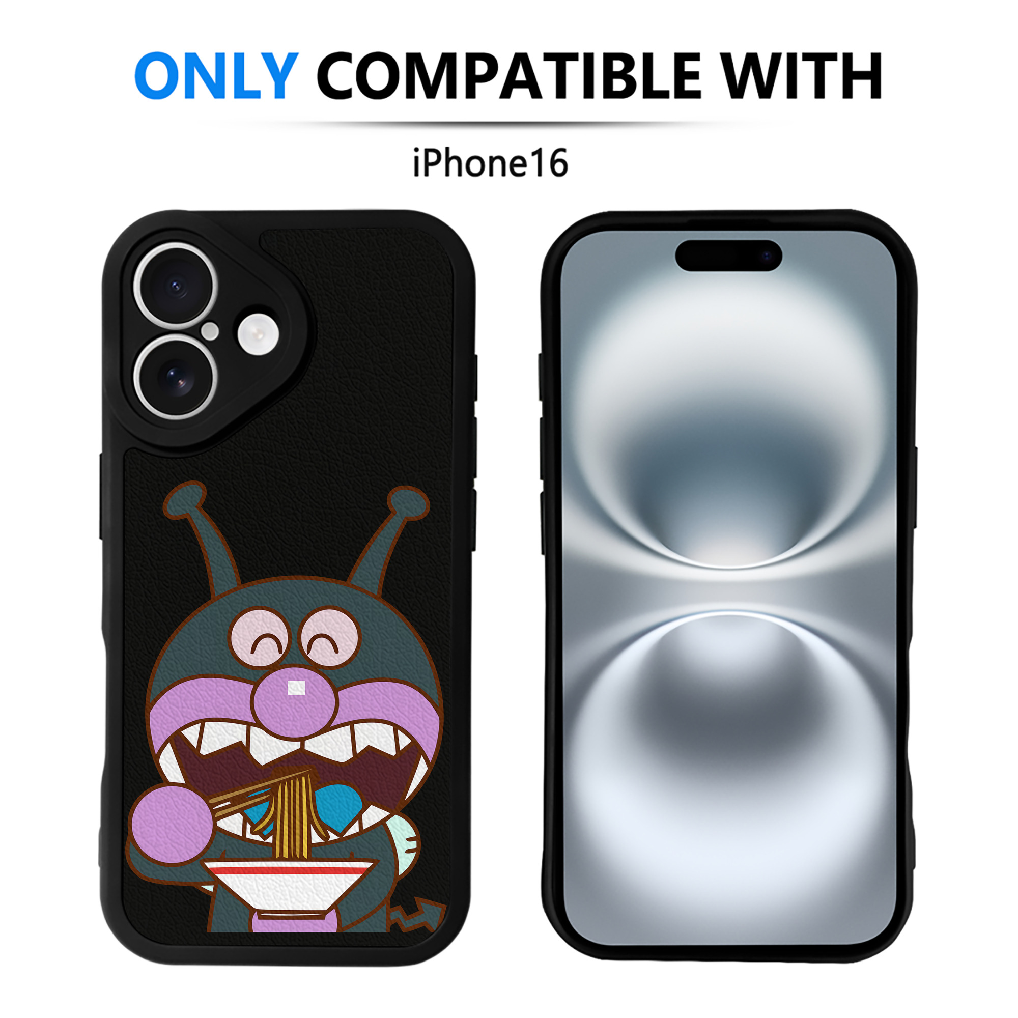 （画像用） アンパンマン Anpanman 【iPhone 16シリーズ対応】シリコンスマホケース（レザー調） 材質：シリコン